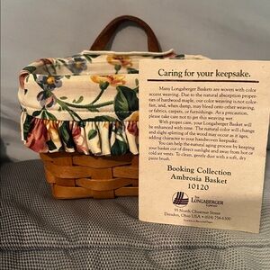 Longaberger Ambrosia Basket with Floral Liner